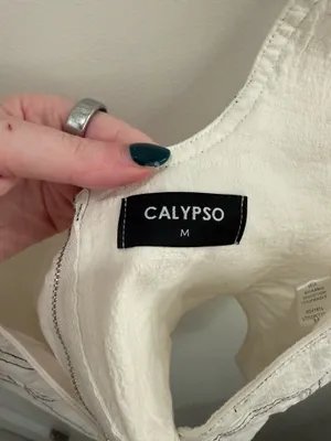 White Corset Crop Top Calypso Boutique Size Medium thumbnail 5