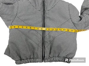 The Keir Puffer Jacket Black and White with Hood Size M/L thumbnail 7