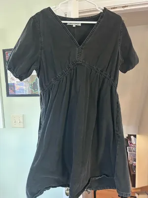 Wall Flower Black denim dress with pockets thumbnail 1