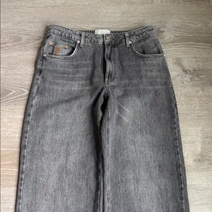 One teaspoon Jackson Mid Waist Wide Leg Denim Jeans - Charcoal Black 27 thumbnail 5