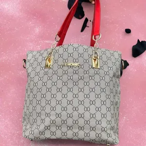 Source Unknown Grey Purse with Red Straps thumbnail 3