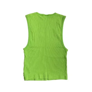 Aritzia Tna Green Ribbed Tank Top Size Small Cropped Casual Flirty Summer thumbnail 2