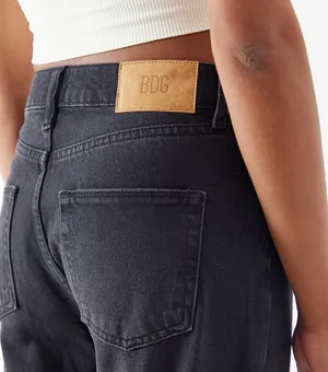 Urban Outfitters Straight Leg Mom Jeans - Dark Grey thumbnail 3