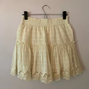 Misa Los Angeles Cream Ivory Lace Tiered Mini Skirt Fairy Whimsy Women's Small thumbnail 6