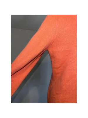 100% Cashmere V-Neck Sweater Orange Size XL thumbnail 8