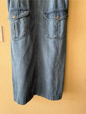Vintage Blue J. Denim Pinafore Overall Junper Dress - Small thumbnail 7