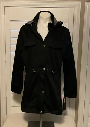 Big Chill Black Hooded Women's Trench Coat thumbnail 1