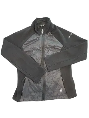 black Spyder Nova Hybrid Sweater Fleece full zip Jacket Gorpcore techwear M thumbnail 2