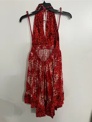 Free People Red Halter Backless Mini Dress thumbnail 5