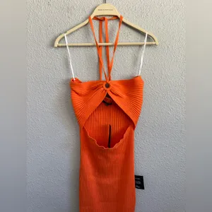 NWT Lulus Ribbed Knit Cutout Halter Midi Dress‎ Size XL thumbnail 6