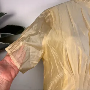 New Ontre Maxi Shirtdress Sz M Butter Yellow Dress Short Sleeves thumbnail 5