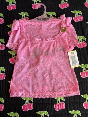 NWT Juicy Couture Pink Lace Rhinestone Cami and Short Set thumbnail 2