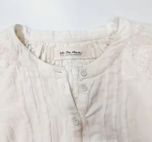 Free People Secret Falls Smocked Top in Ivory thumbnail 5