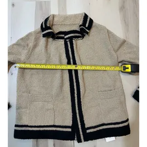 Commense NWT Women Small Tan Knit Open Front Cardigan Quiet Luxury Old Money thumbnail 11