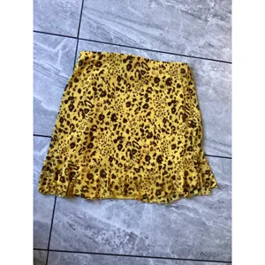 Lulus Yellow Leopard Print Mesh Ruffle Mini Skirt Small Animal Print Faux Wrap thumbnail 6