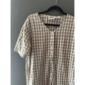 Northern Reflections Vintage Cottage Country L Plaid Cotton Button Shirt V-Neck thumbnail 2
