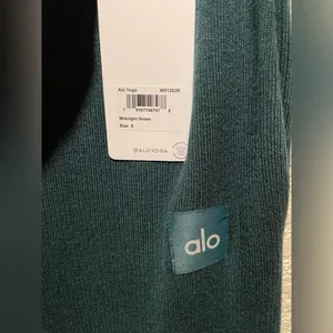 NWT Alo Yoga Knit High Waist Salana Wide Leg Pant Midnight Green Size S thumbnail 14
