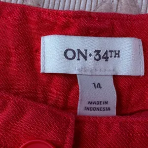 On 34th Women's Red Linen Blend Pleated High Rise Shorts Size 14 thumbnail 3