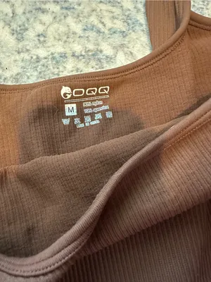 OQQ Women’s Chocolate Brown Bodysuit Size M Streetwear thumbnail 2