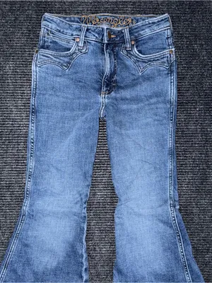 Wrangler Retro High Rise Trumpet Super Flare Bell Bottom Jean 26x31 Western Boho thumbnail 4