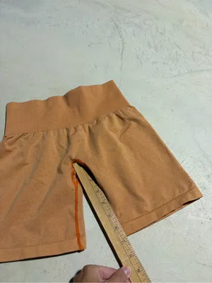 NVGTN High-Waist Orange bike shorts small thumbnail 5