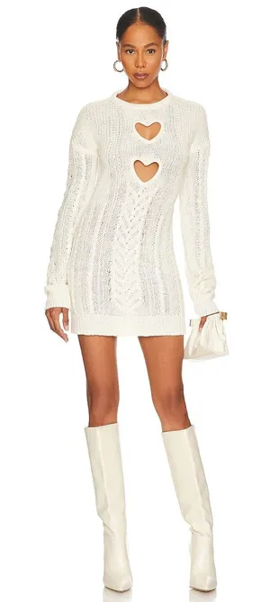 For Love & Lemons Vera Heart Cut Out Dress size Medium white/cream thumbnail 1