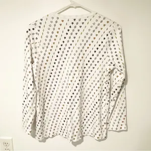 Roller‎ Rabbit X Peloton Size Small White Printed Henley Pajama Top thumbnail 4