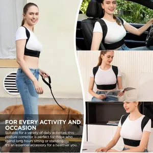 Amazon Black Posture Corrector For Women Upper Back Brace Clavicle Support new comfort thumbnail 9