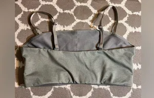 Nike Dri Fit Gray Logo Sports Bra summer athletic athleisure running thumbnail 3