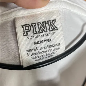 PINK Victoria's Secret White Garment size medium pink oversized top love PINK thumbnail 3