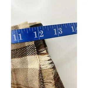 Vintage Pure New Wool Plaid Wrap Kilt Skirt Women’s XS Small Beige Brown Tartan thumbnail 13