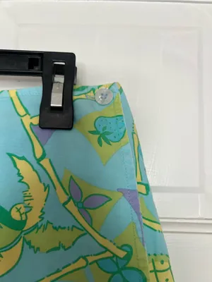 Lilly Pulitzer Aqua Tropical Print Mini Skirt with Green & Yellow Accents thumbnail 3