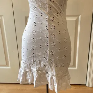 ASOS white cap sleeve eyelit design open midriff mini dress thumbnail 5