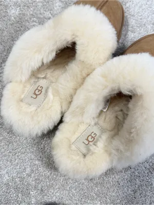 UGG Women’s Disquette Slippers Shoes Suede Sheepskin in Chestnut 7 thumbnail 11