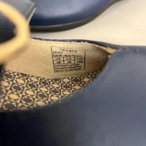 Revere Sicily Mary Jane Shoes 8M Blue Leather Wedge Comfort Career Academia thumbnail 6