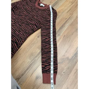 Express x Negin Mirsalehi Zebra Print Knit Midi Dress Brown Black S thumbnail 7