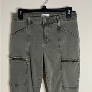 Pistola Hannah Cargo Khaki/Green Denim Zip Pocket Skinny Jeans Pants size 29 thumbnail 3