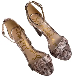 Like New Sam Edelman Leather Yaro Heeled Sandals Snakeskin Size 7.5 thumbnail 3