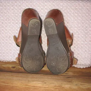 Dansko Womens 7 Fern Leather Platform Wedge Buckle Sandals Shoes thumbnail 8
