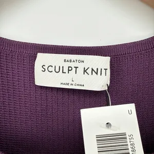 Aritzia Babaton‎ Sculpt Knit Racer Mini Dress L Dewberry Purple NWT Ribbed Tank thumbnail 7