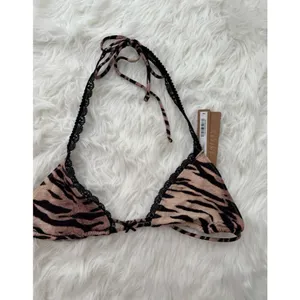 Skims Fits Everybody Lace Micro Bralette Sand Tiger Print Size 3X thumbnail 3