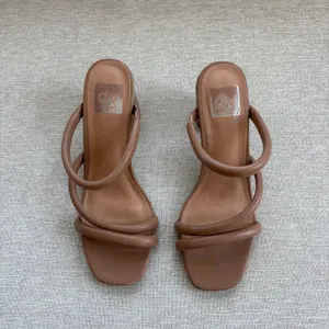 DV Dolce Vita Priana Tan Puffy Strappy Block Heel Sandals Summer Heels Size 8 thumbnail 2