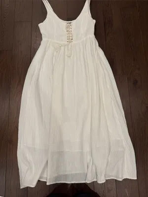 DL1961 Women’s Midi Dress with Lace-Up Top Size Medium - C11-726 thumbnail 2