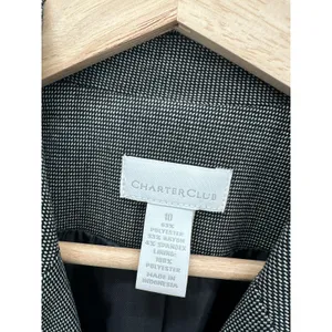 Charter Club Women 2 Piece Suit Size 10 Set Blazer Black Plaid Office‎ Career thumbnail 8