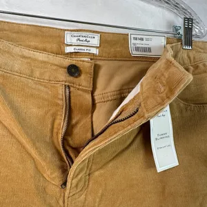 Charter Club Classic Fit Corduroy Pants Warm Tan Toffe Straight Leg 16 thumbnail 5