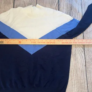 Aerie Offline Colorblock Mock Neck Sweater Pullover Blue White Womens L‎ Cozy thumbnail 6