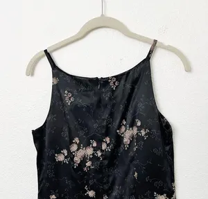[Vintage] All That Jazz 90s Y2K Floral Satin High Neck Halter Blouse Sz Small S thumbnail 4