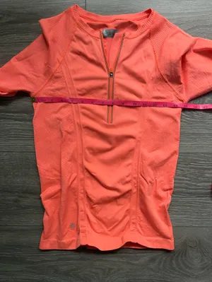 NEW Athleta Orange Fitted Long Sleeve Quarter Zip Active Workout Gym Shirt S thumbnail 6