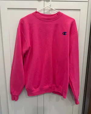 Champion Hot Pink Women's Crewneck Sweatshirt thumbnail 1