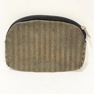 Fendi Vintage Brown‎ Striped Full Zip Coin Purse Accessory Pouch Wallet thumbnail 7